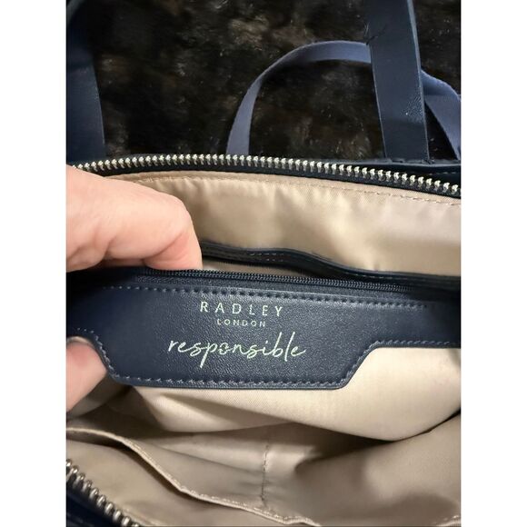 RADLEY London Finsbury Park Quilted Crossbody Shoulder Bag Navy Blue 11x9 - Picture 7 of 8